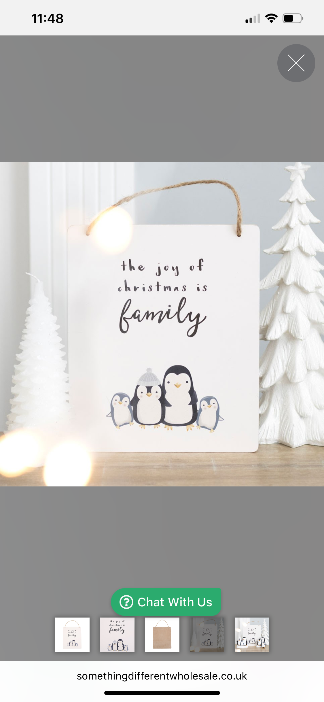 Cute Festive Penguin Hanging Family Quote Wall Sign Christmas Ornament Decoration