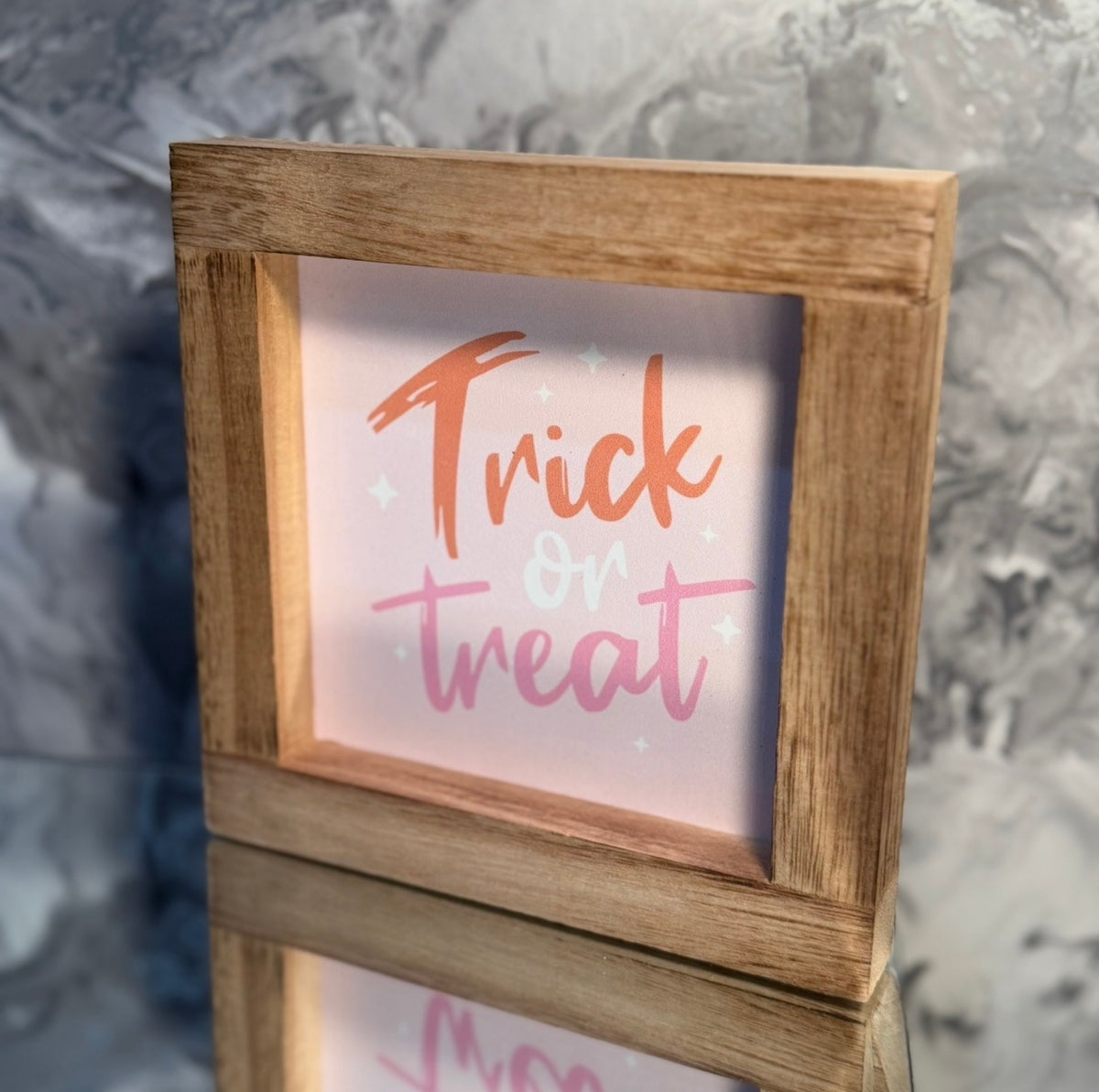 Trick Or Treat Wooden Plaque
