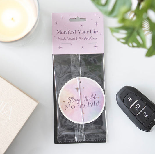 Manifest Your Life Stay Wild Moon Child Peach Scented Air Freshener Car Fragrance Accessories Spring Gifts