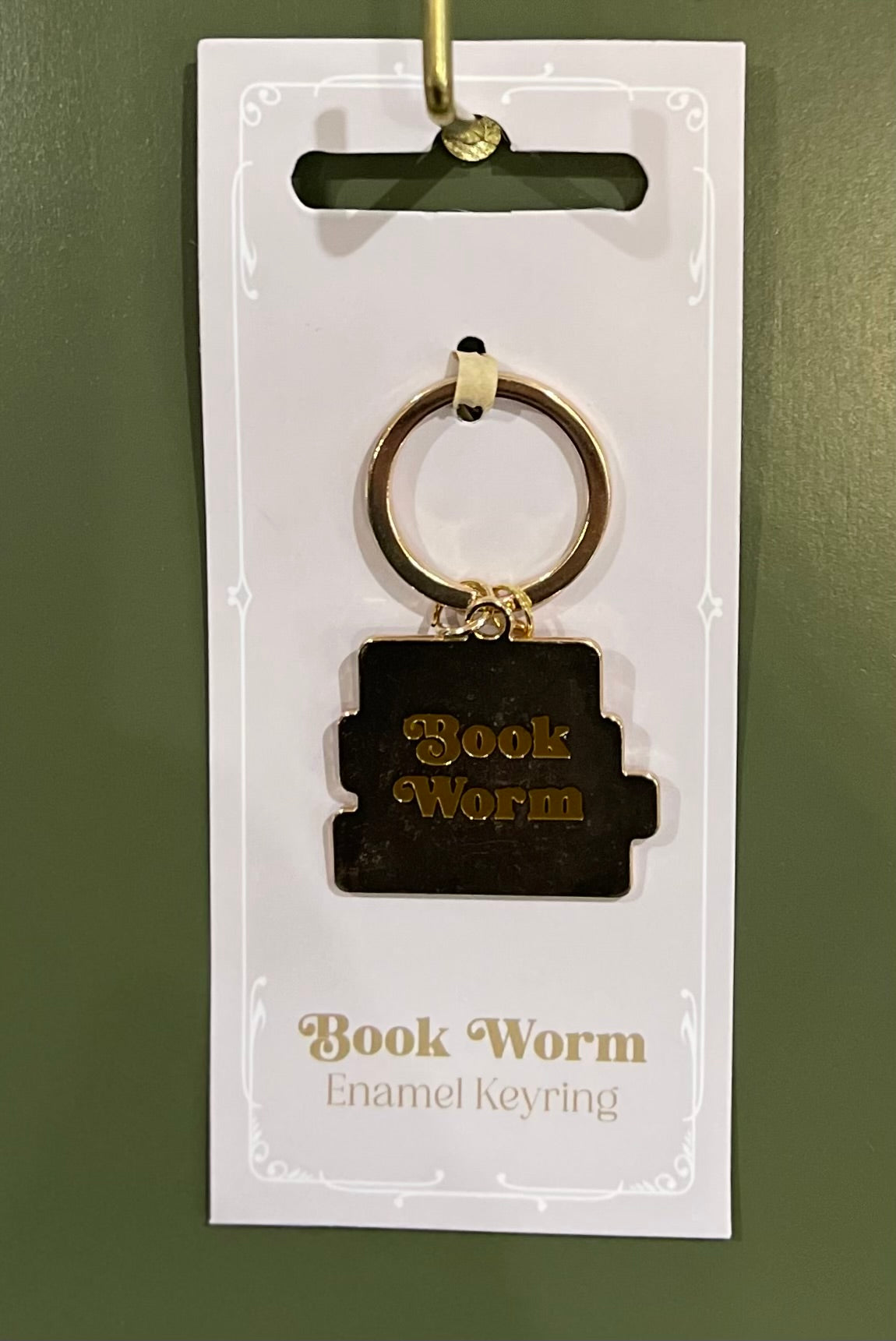 Personalised Book Lover Keyring – Book Worm Enamel Charm Gift – Reader, Book Club, Teacher or Student Gift Idea