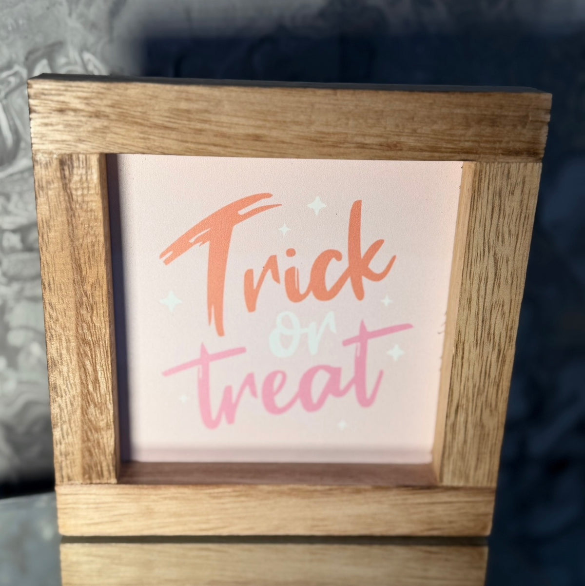 Trick Or Treat Wooden Plaque
