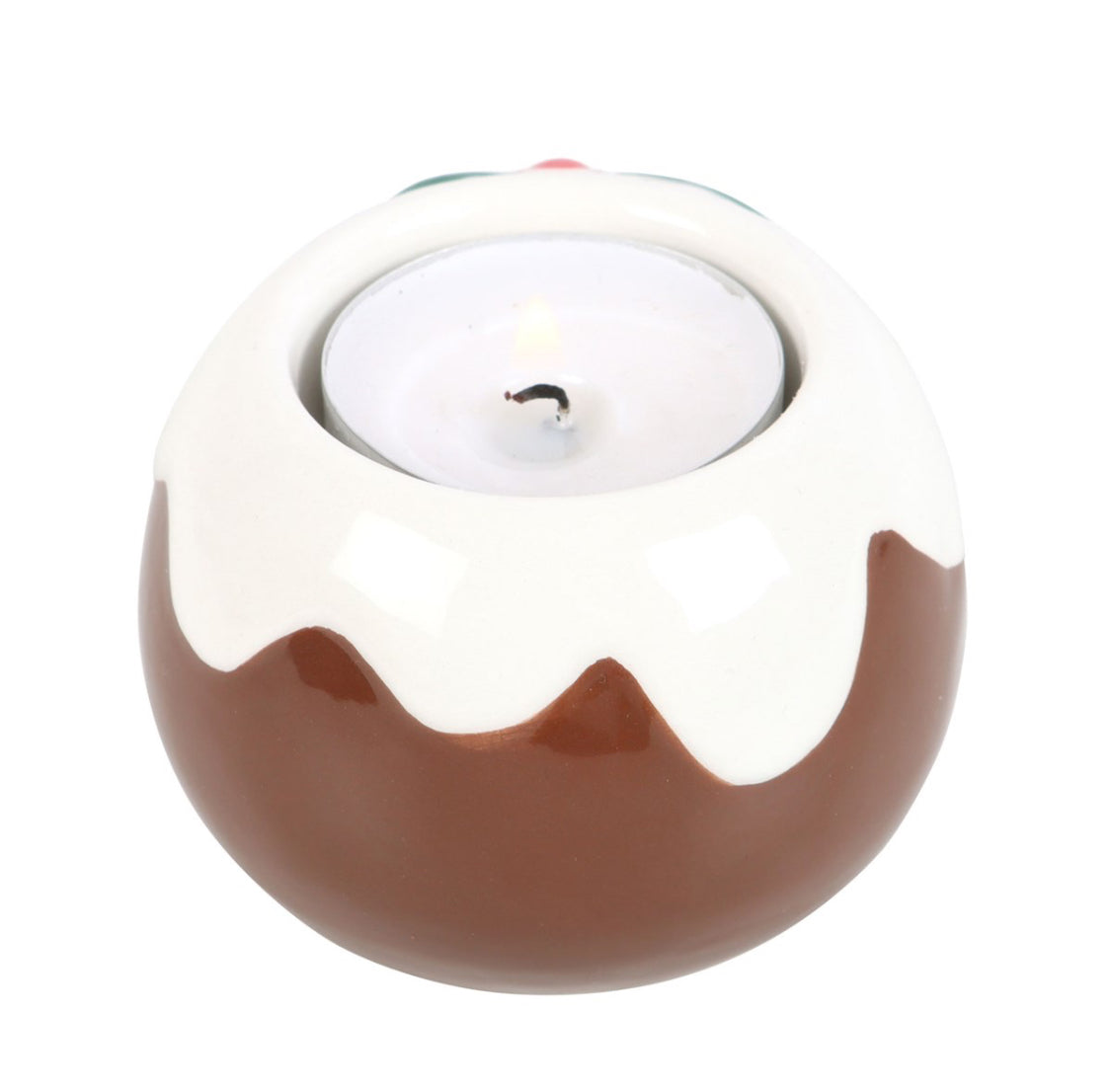 Christmas Pudding Ceramic Tea-light Candle Holder