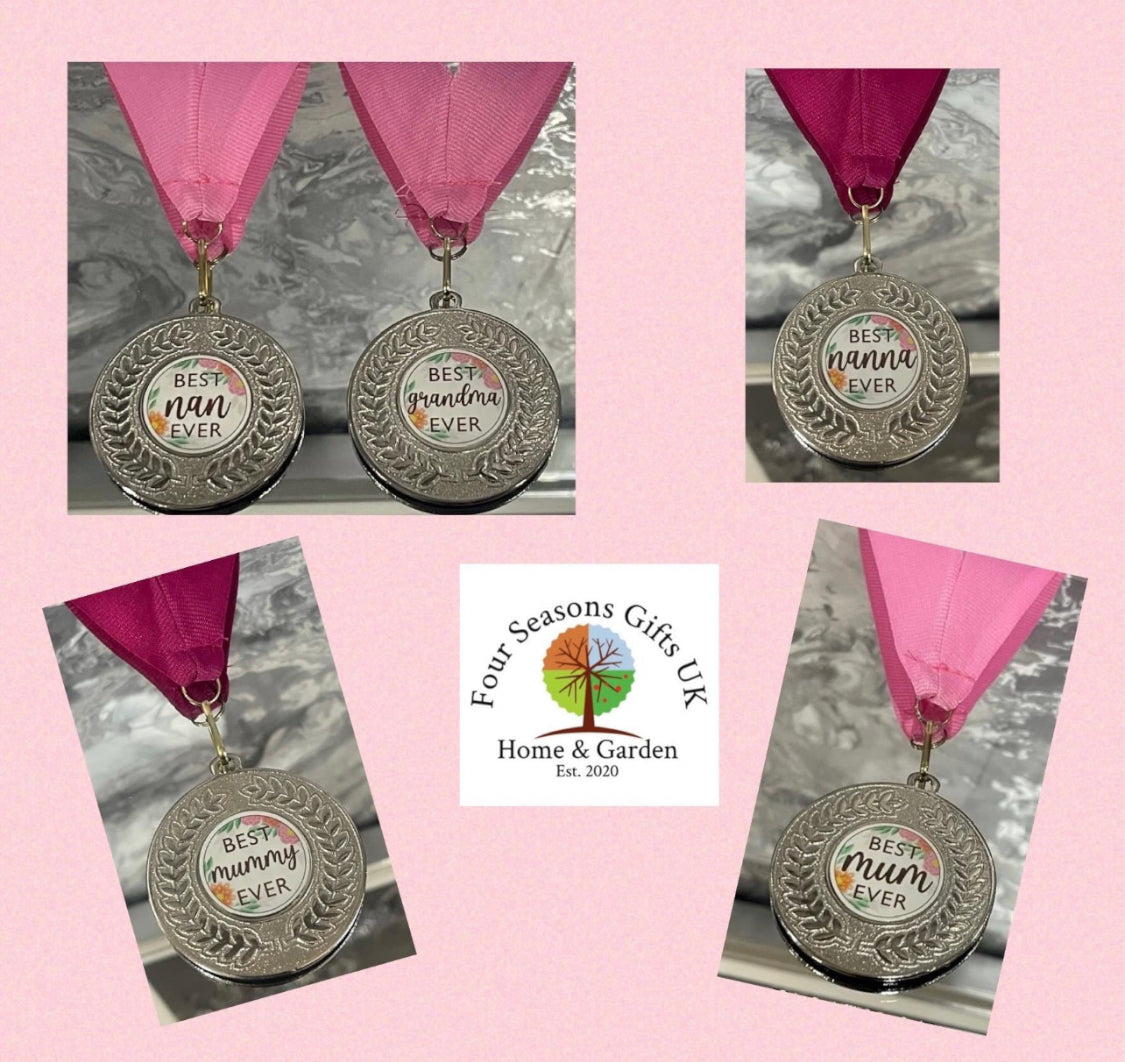 Personalised Silver Medals Best Mum, Grandma, Nanna, Nan, Mummy Keepsake Gifts