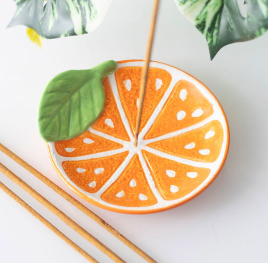 Orange Incense Stick Holder Home Fragrance Ornament Summer Fruit Decor Gifts