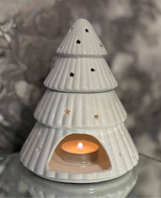 White Christmas Tree Oil Burner & Wax Melt Warmer