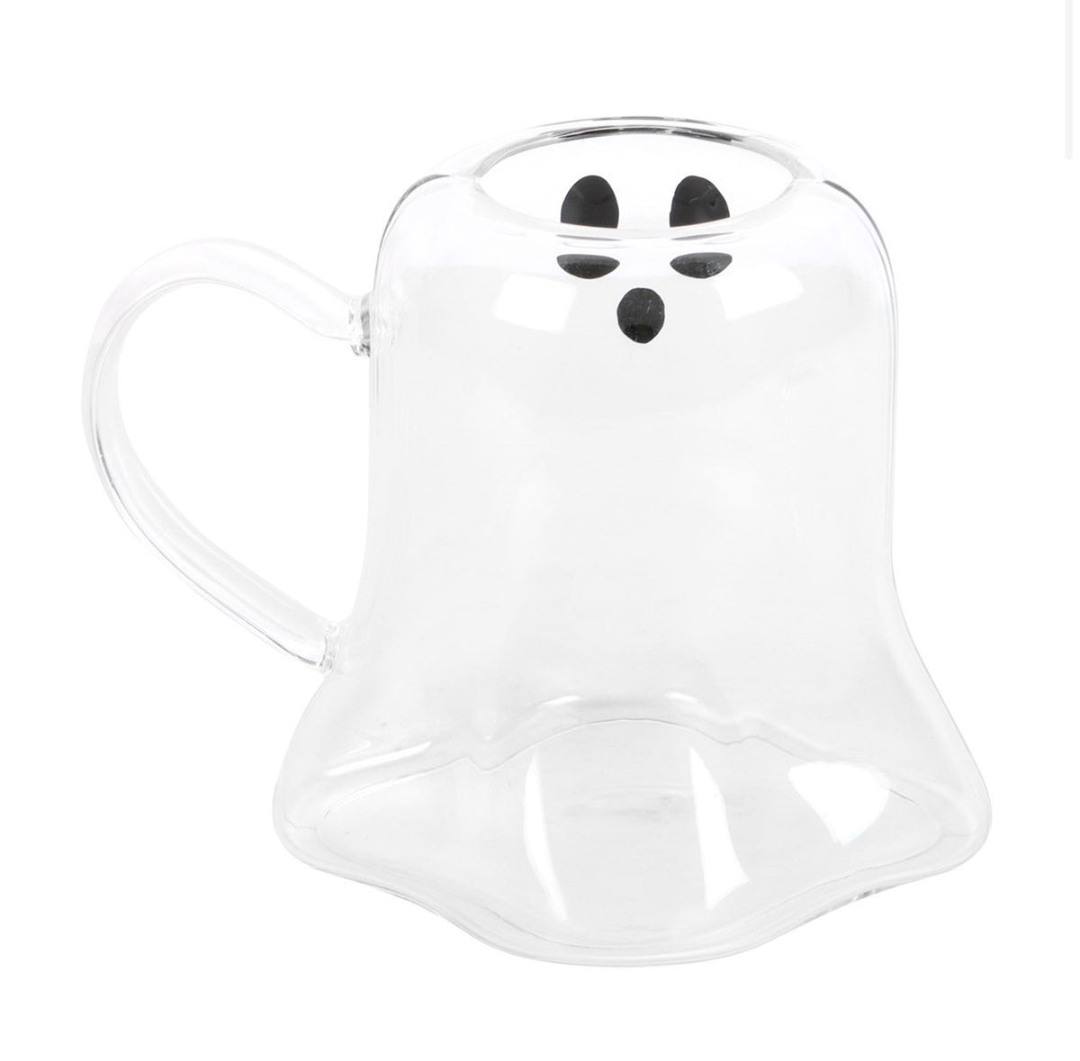 Ghost Shaped Clear Glass Mug – Halloween Hot Chocolate Cup