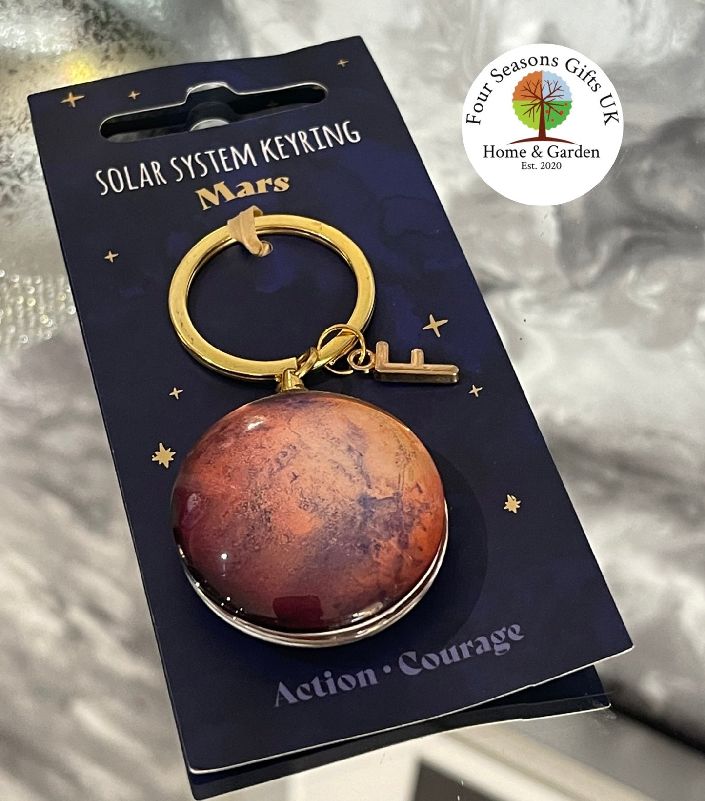 Personalised Double Sided Solar System Themed Enamel Keyring Handbag Charm - Gifts for Him