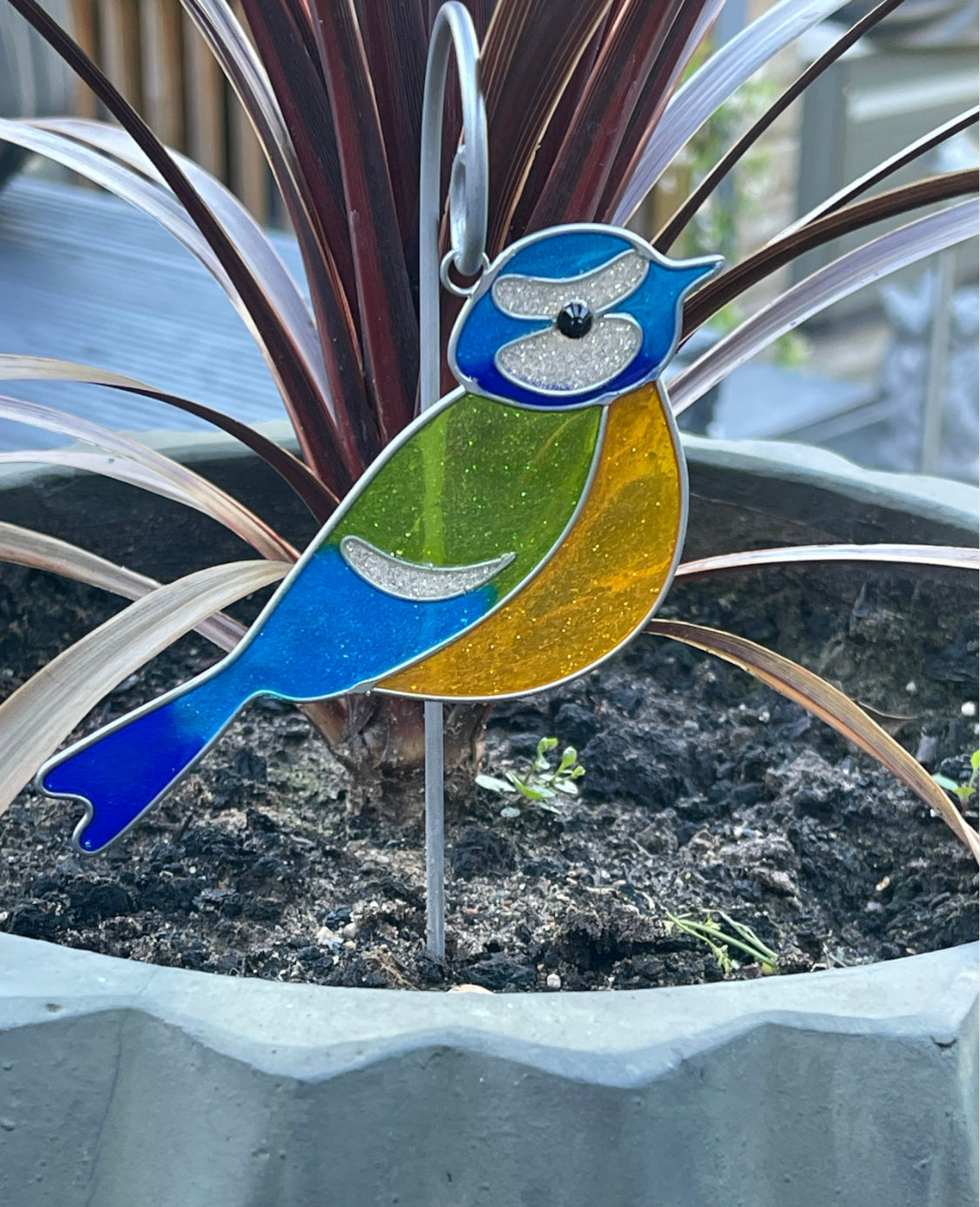 Garden Birds Plant Pot Suncatcher Stakes Decorative Garden Ornaments