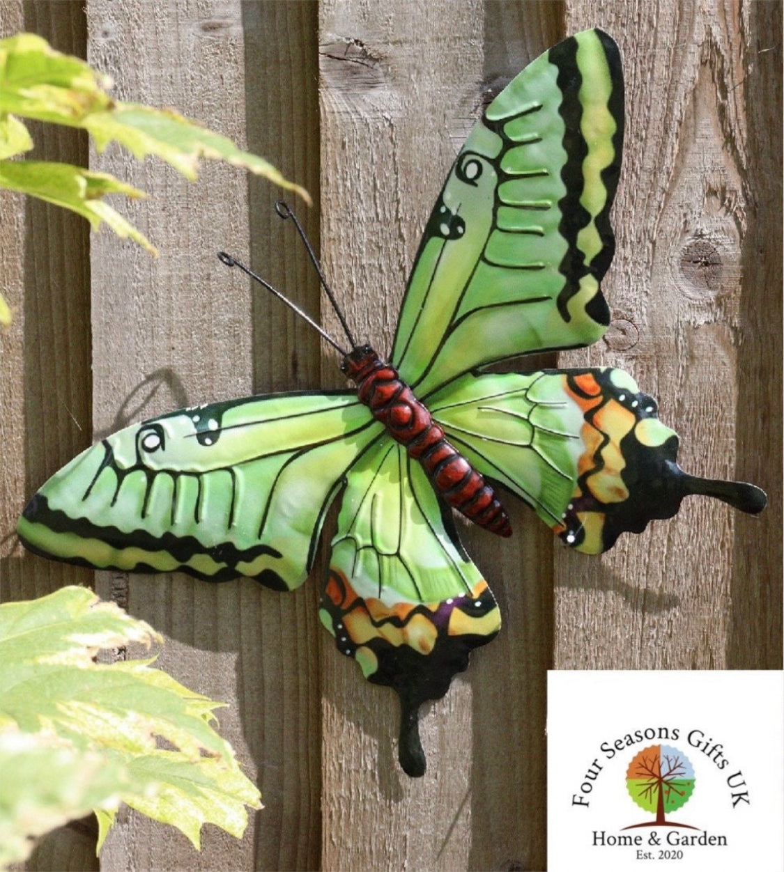 Decorative Butterfly Metal Garden Wall Art Plaques, Brighten up Fences, Walls, Sheds, Summerhouses etc. - 4 Colours