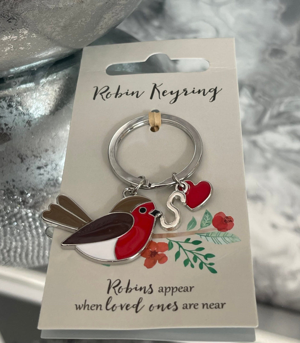 Personalised Robins Appear When Loved Ones Are Near Enamel Keyring Handbag Charm - Gifts for Someone Special