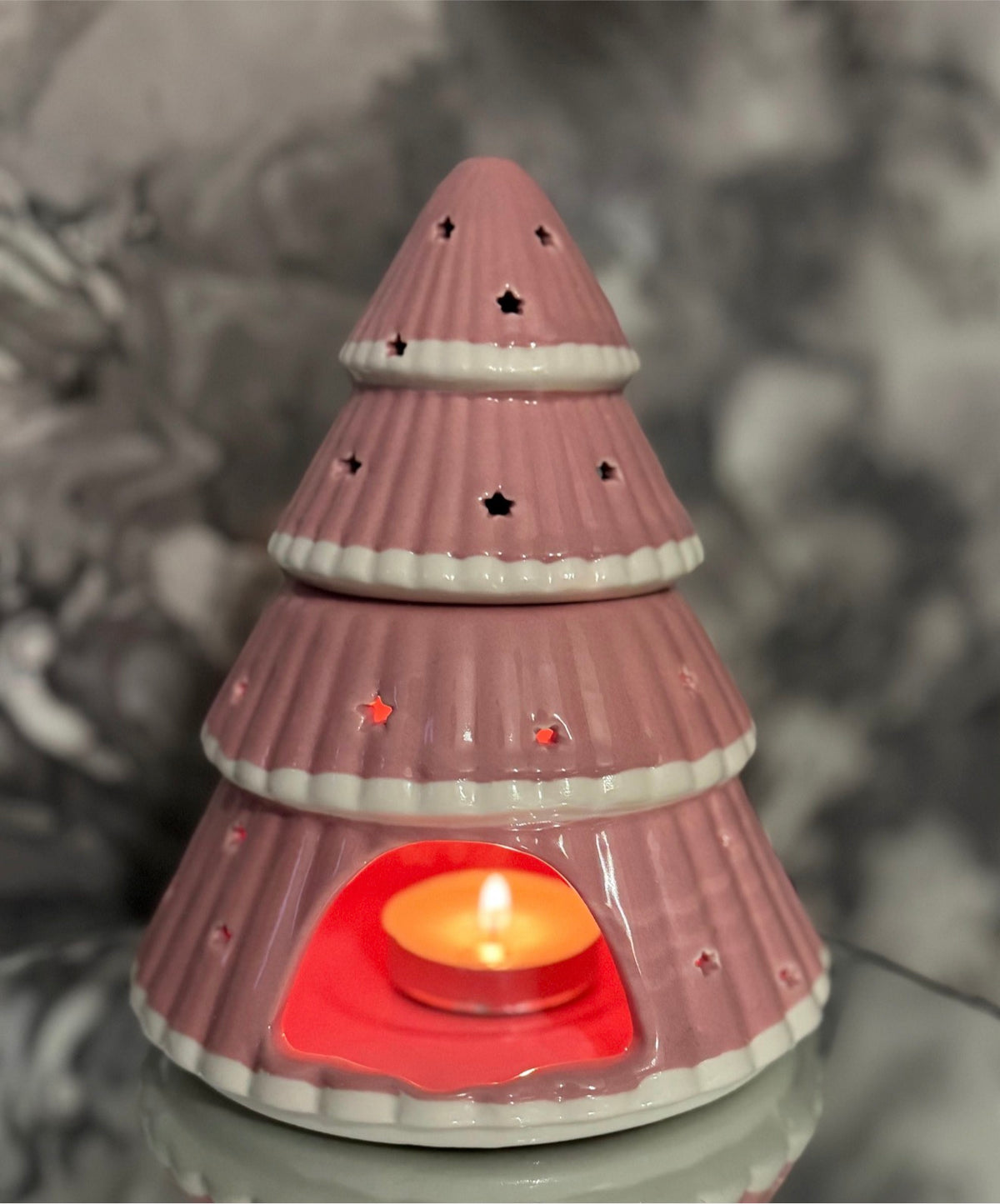 Pink Christmas Tree Oil Burner & Wax Melt Warmer