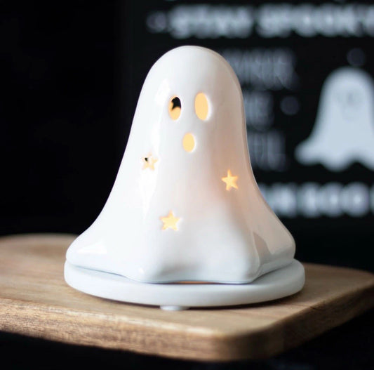 Ghost Tealight Candle Holder Incense Cone Burner Halloween Decor Ornament Gifts