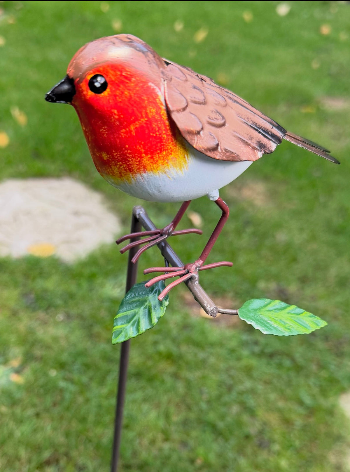 Robin Garden Stake – Decorative Metal Robin Bird Garden Ornament