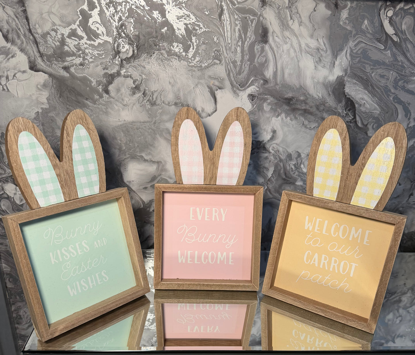Easter Bunny Wooden Shelf Sign, Spring Decor, Bunny Ears Plaque, Easter Home Decor, Pastel Nursery Decor, Easter Gift Idea