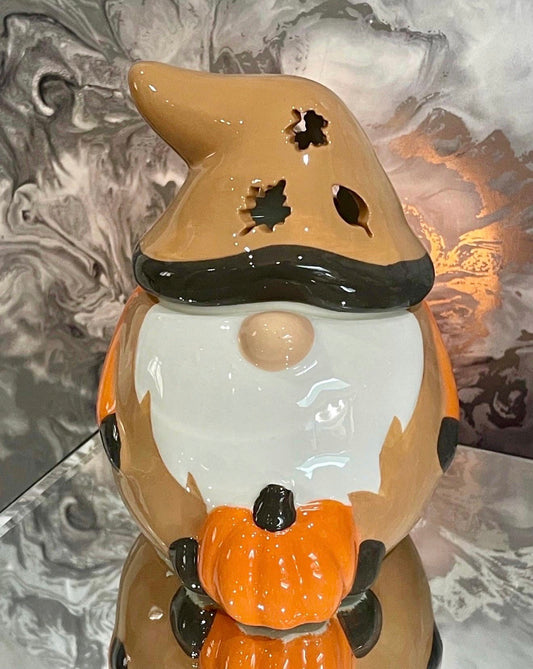 Autumn Gonk Oil Burner, Ceramic Pumpkin Wax Melt Warmer, Cosy Fall Home Decor, Leaf Gnome Home Fragrance Gift