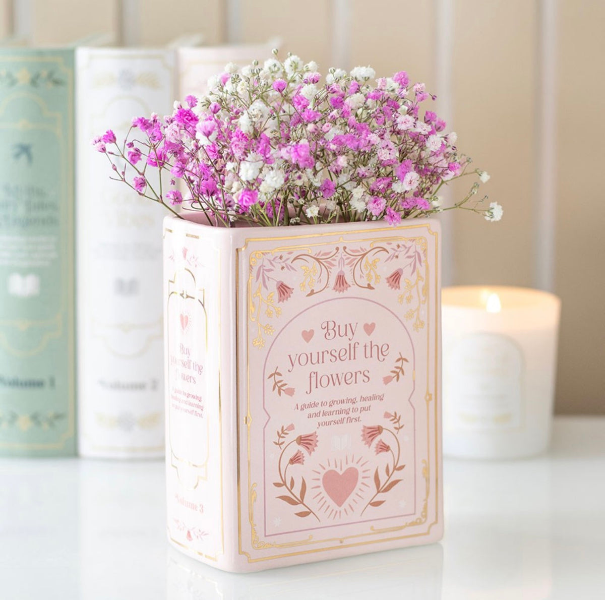 Decorative Ceramic Book Vase – Vintage Style Flower Vase, 3 Designs