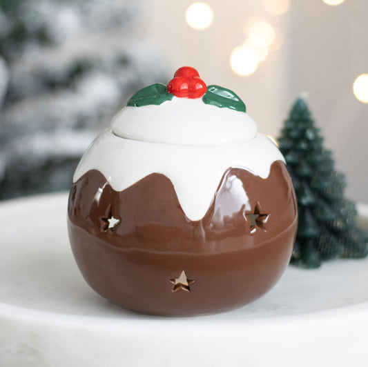 Christmas Pudding Ceramic Oil burner / Wax Melt Warmer