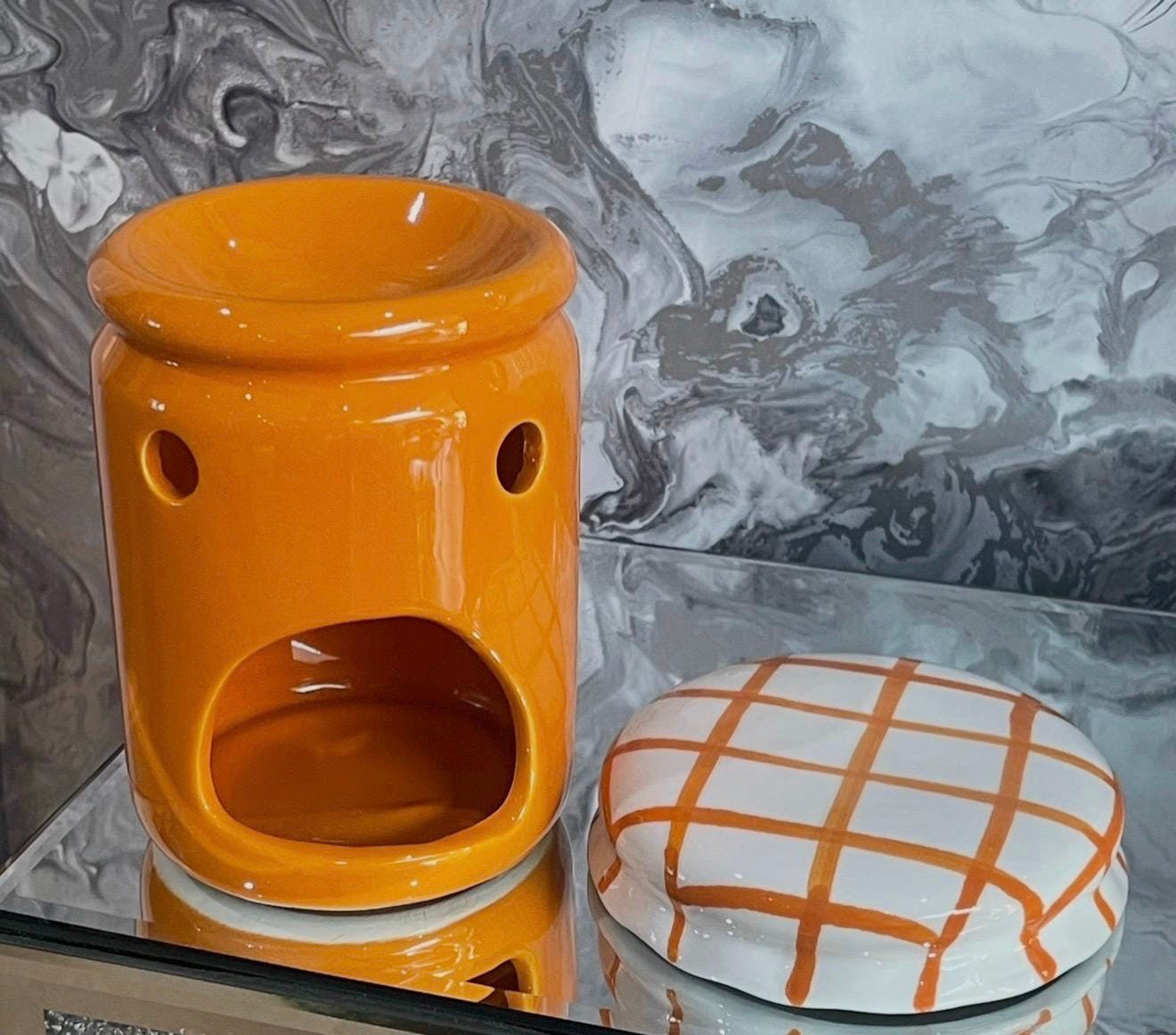 Orange Marmalade Jam Jar Oil Burner Wax Melt Warmer Ornament Summer Garden Gifts