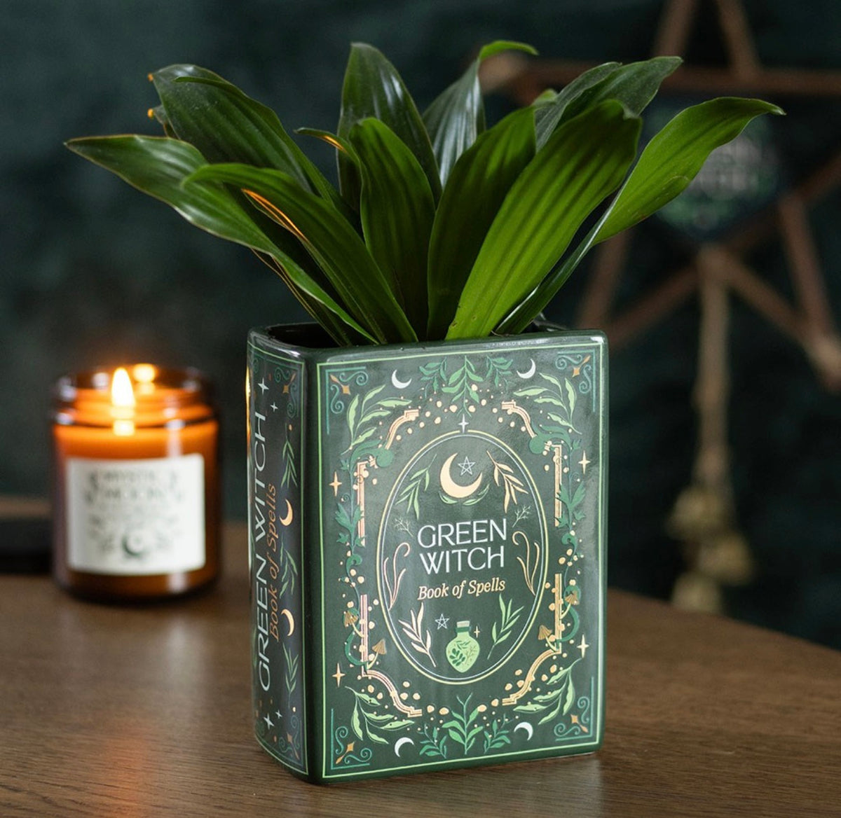 Gothic Ceramic Book Shaped Vase – Witchy Flower Vase, 3 Designs