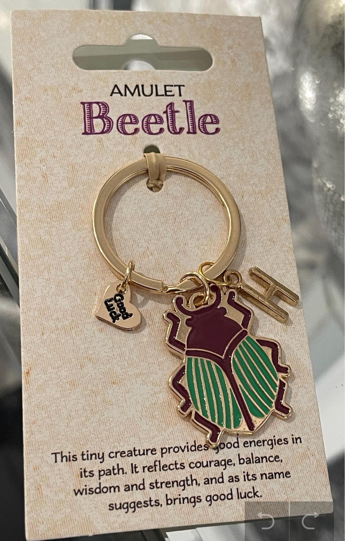 Personalised Amulet Beetle Good Luck Enamel Keyring Handbag Charm - Gifts for Someone Special