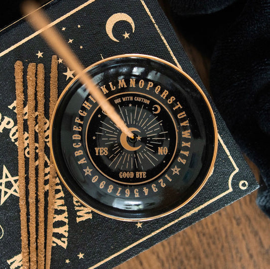 Black Talking Board Incense Stick Holder – Ouija Style Gothic & Spiritual Home Décor