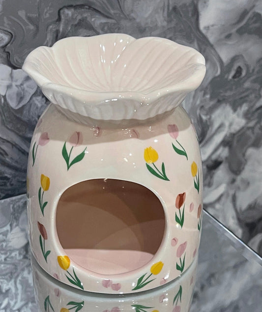 Tulip Flower Ceramic Oil Burner – Floral Wax Melt Warmer Spring Gifts For Mum