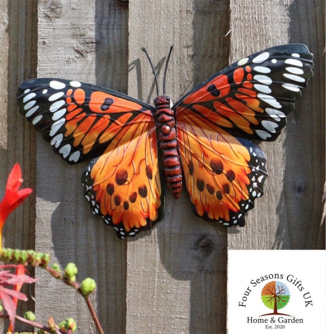 Decorative Butterfly Metal Garden Wall Art Plaques, Brighten up Fences, Walls, Sheds, Summerhouses etc. - 4 Colours