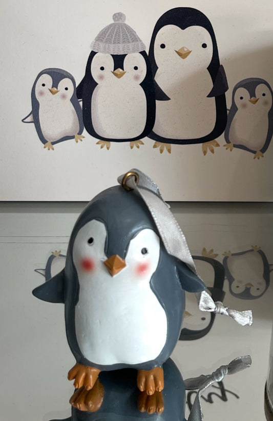 Cute Festive Penguin Ceramic Hanging Christmas Tree Decoration