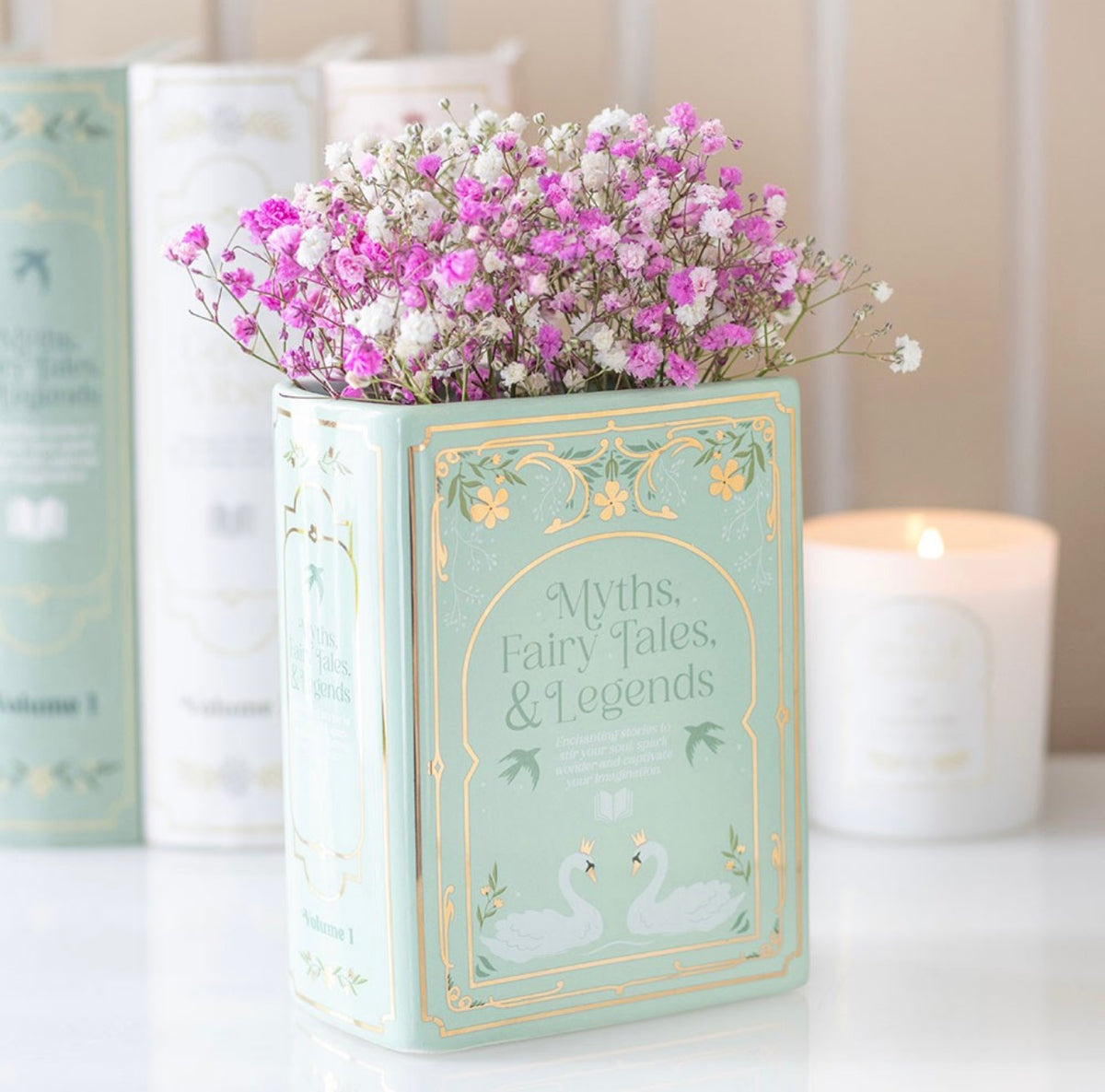 Decorative Ceramic Book Vase – Vintage Style Flower Vase, 3 Designs