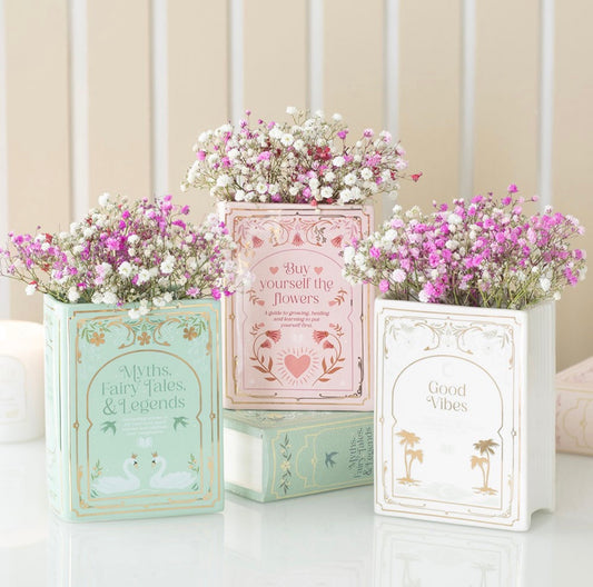 Decorative Ceramic Book Vase – Vintage Style Flower Vase, 3 Designs