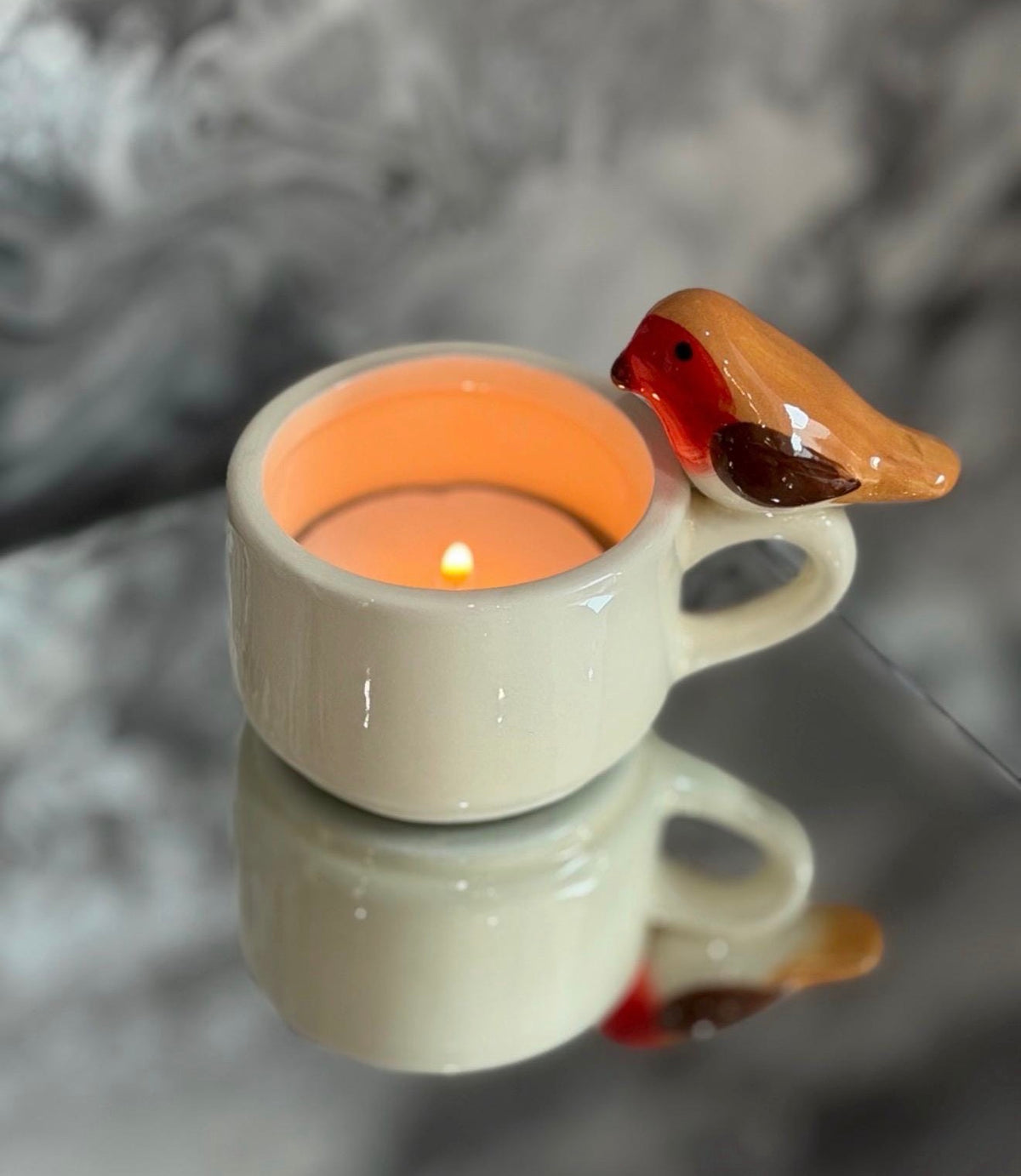 Robin Memorial Ceramic Tealight Holder – Remembrance Gift