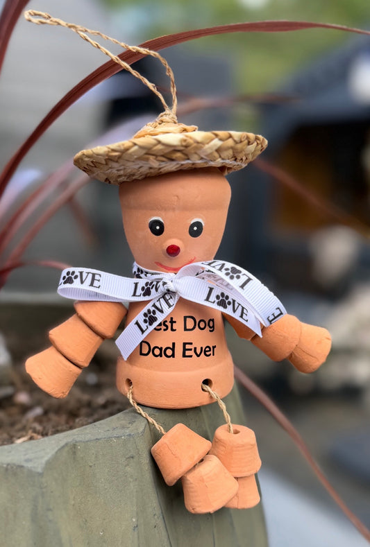 Personalised Best Dog Dad Ever Terracotta Pot Man