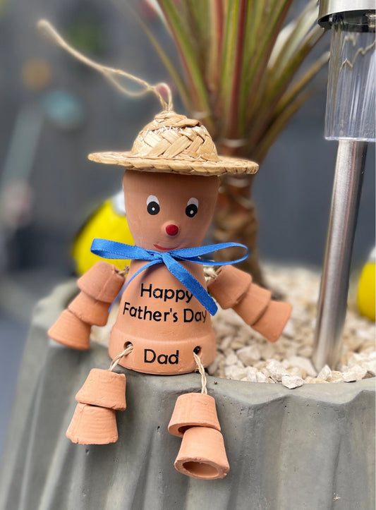 Personalised Terracotta Plant Pot Man Garden Ornament Father’s Day Gift