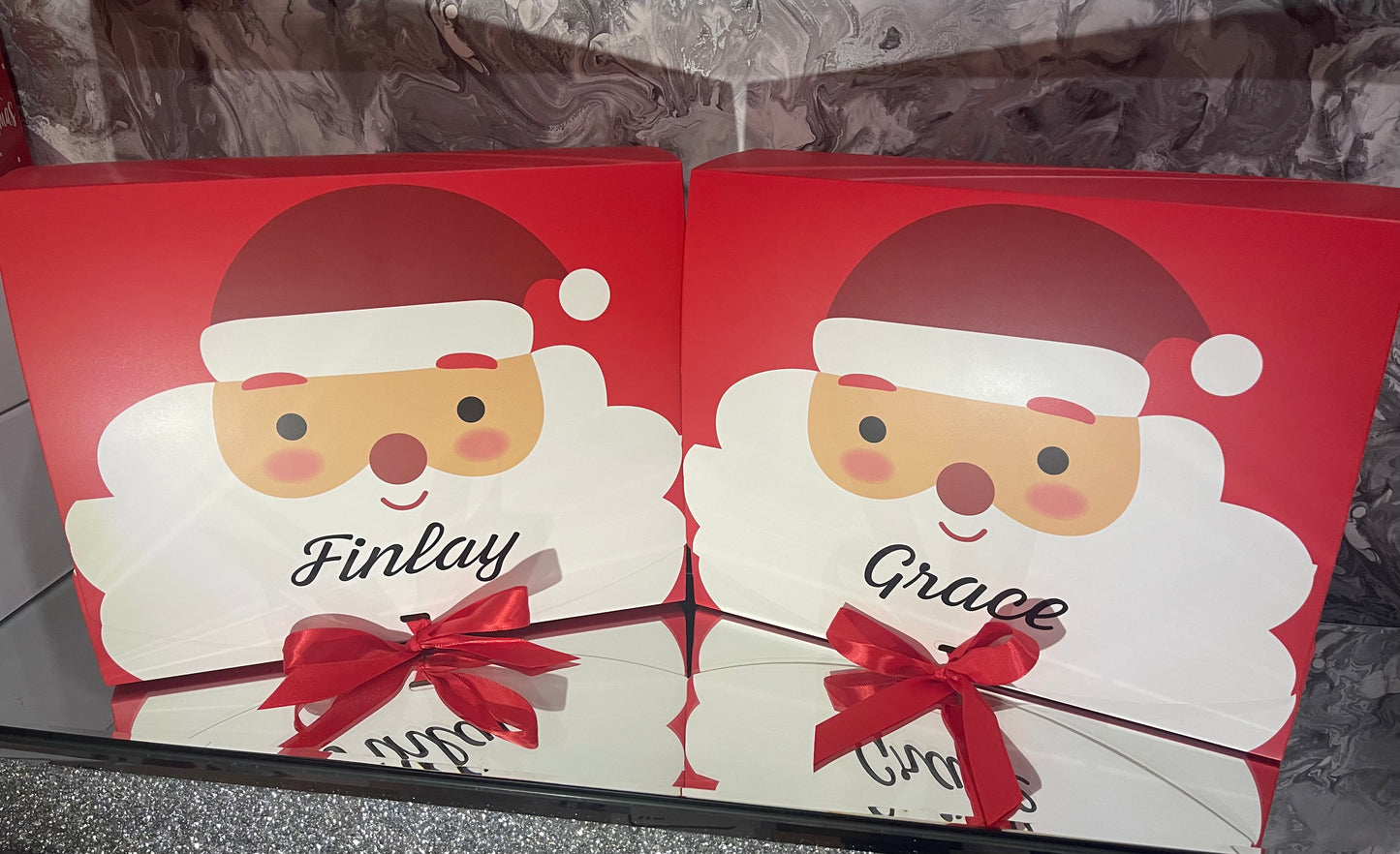 Christmas Eve Box - Personalised Red Santa Xmas Large Gift Box, Night Before Christmas Children’s Festive Gifts