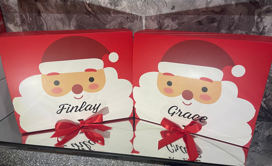 Christmas Eve Box - Personalised Red Santa Xmas Large Gift Box, Night Before Christmas Children’s Festive Gifts