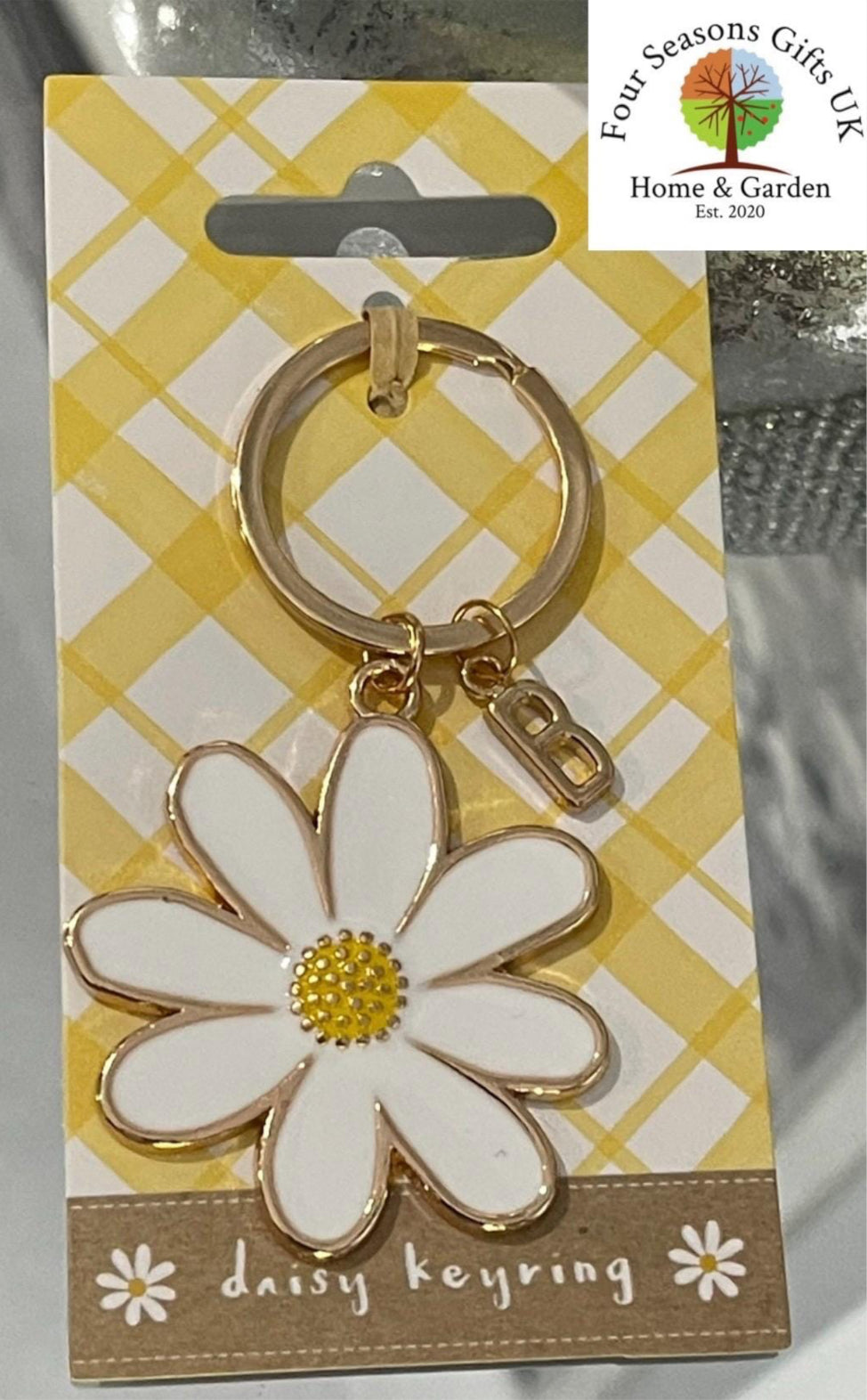 Personalised Daisy Flower Enamel Keyring Handbag Charm - Gifts for Someone Special