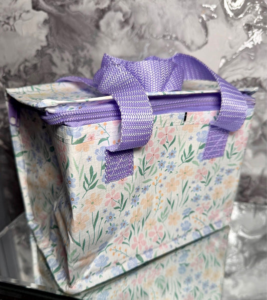 Spring Floral Insulated Lunch Bag Made from Recycled Plastic | Reusable Lunch Tote | Eco Friendly Gift | Lunch Bag for Work School Picnics