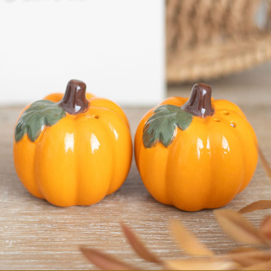 Pumpkin Salt & Pepper Pots Shakers Cruet Set Autumn Halloween Home Decor Tableware Gifts