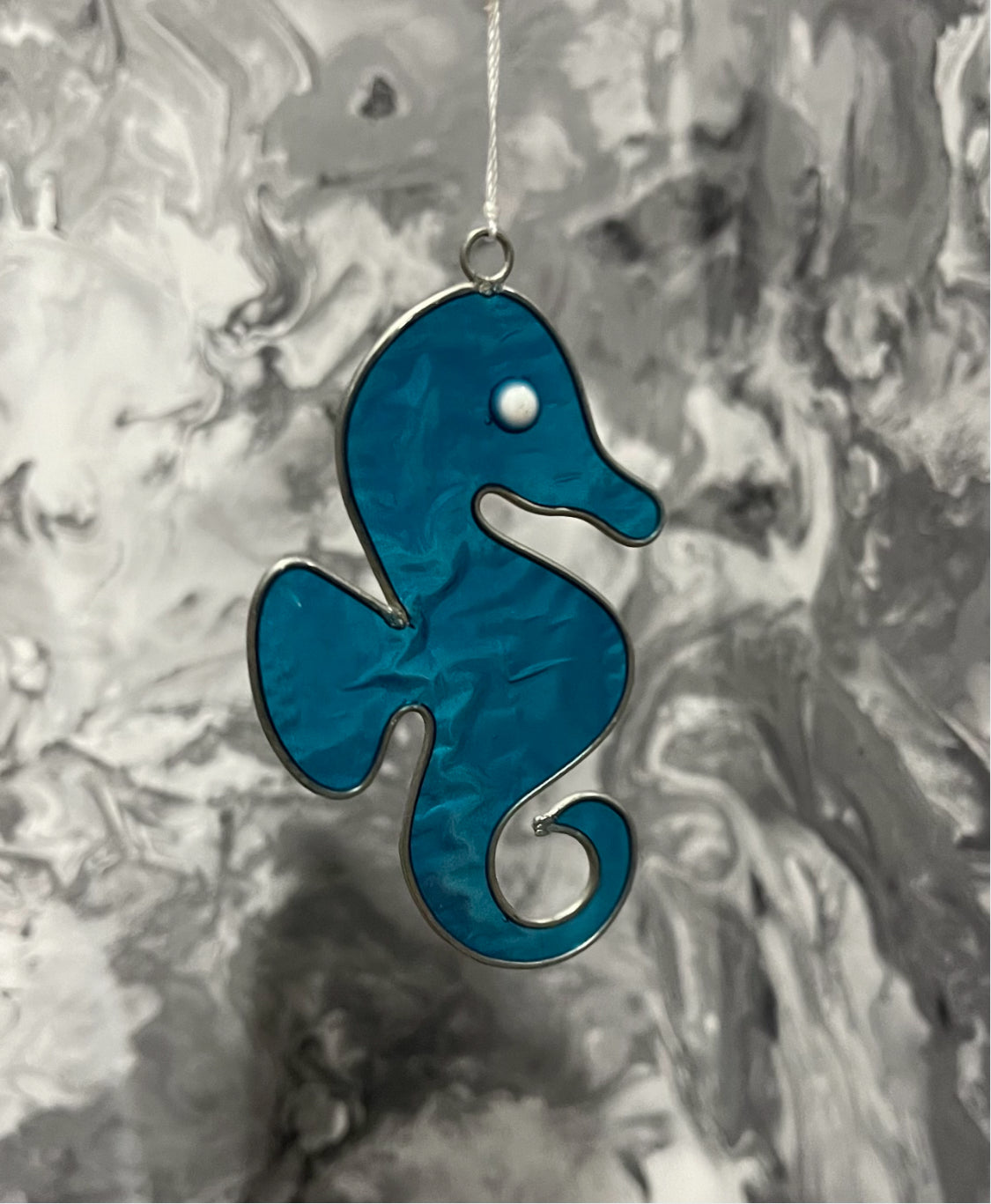 Coastal Blue Seahorse Suncatcher Wind Spinner Light Catcher Window or Garden Hanging decoration