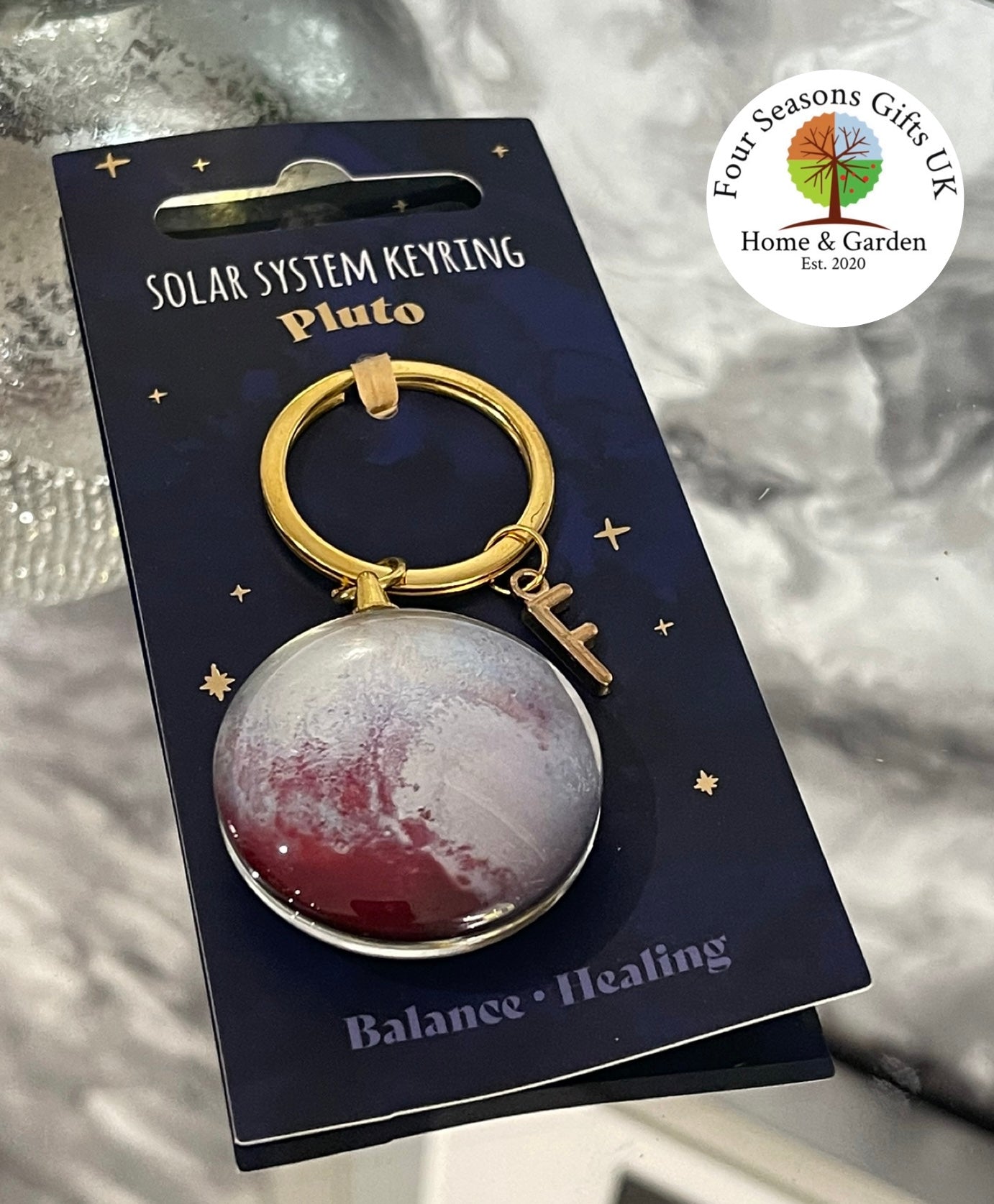 Personalised Double Sided Solar System Themed Enamel Keyring Handbag Charm - Gifts for Him