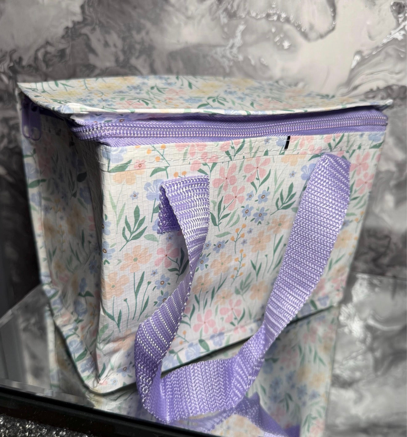 Spring Floral Insulated Lunch Bag Made from Recycled Plastic | Reusable Lunch Tote | Eco Friendly Gift | Lunch Bag for Work School Picnics