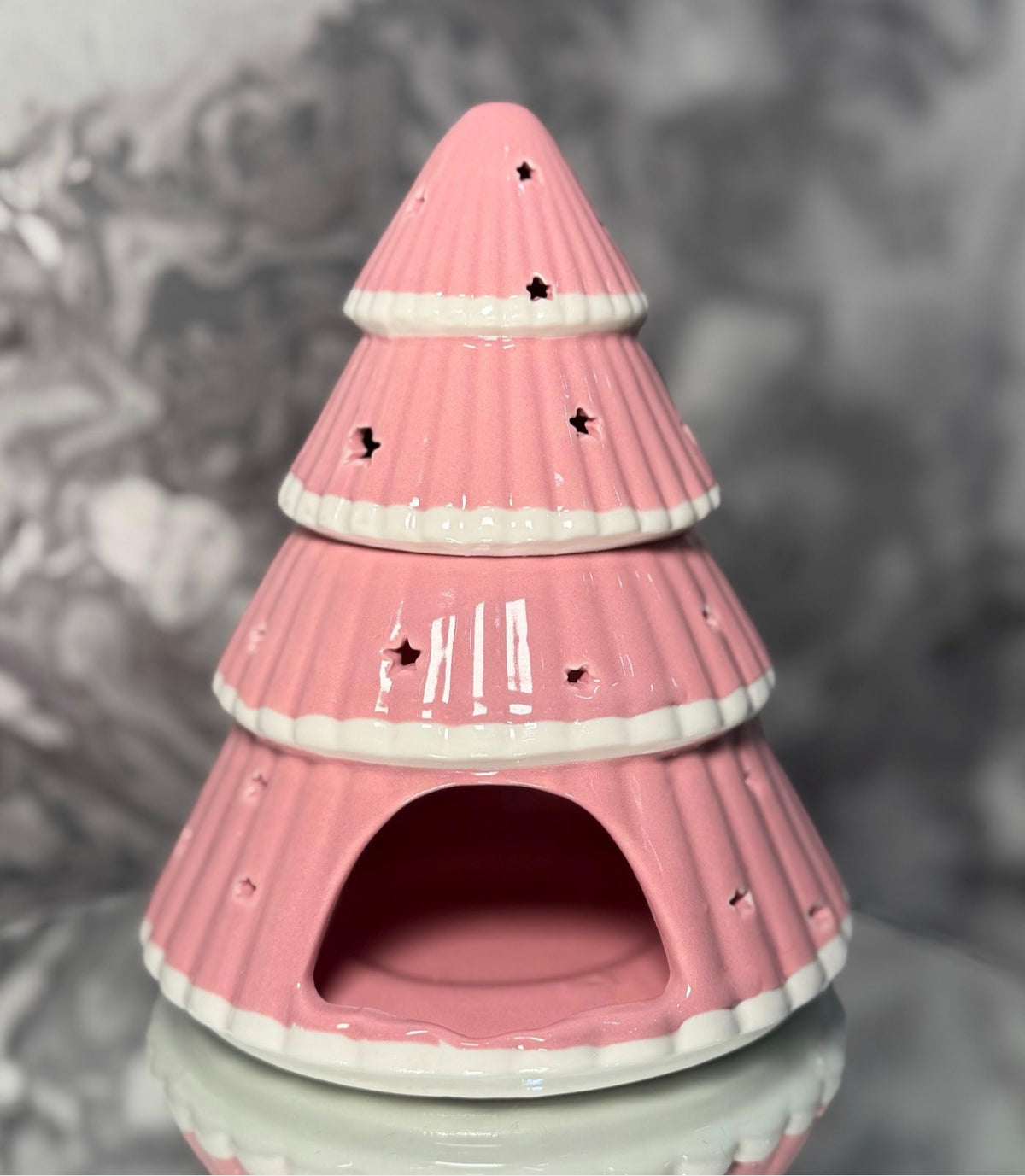 Pink Christmas Tree Oil Burner & Wax Melt Warmer