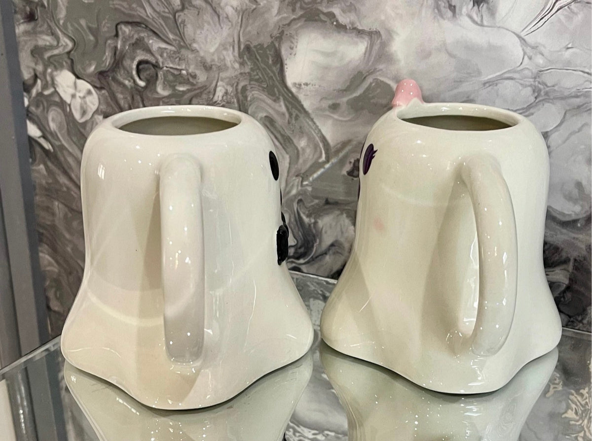 Halloween Ghost Couple Mugs – Mr & Mrs Boo Set
