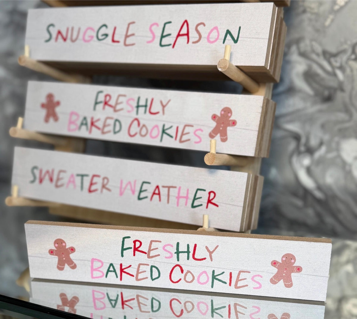 Christmas Wooden Block Signs – Festive Shelf Decor – 6 Designs