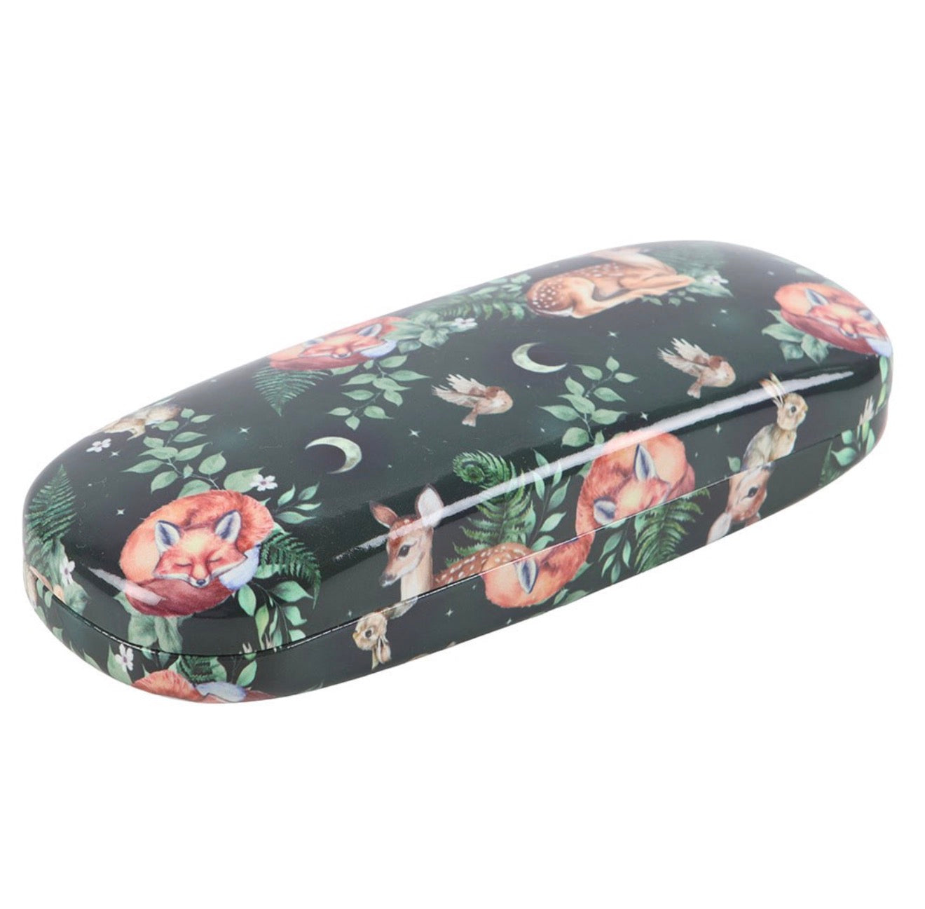 Woodland Animal Glasses Case – Fox & Deer Forest Print Hard Shell Spectacle Case with Cleaning Cloth