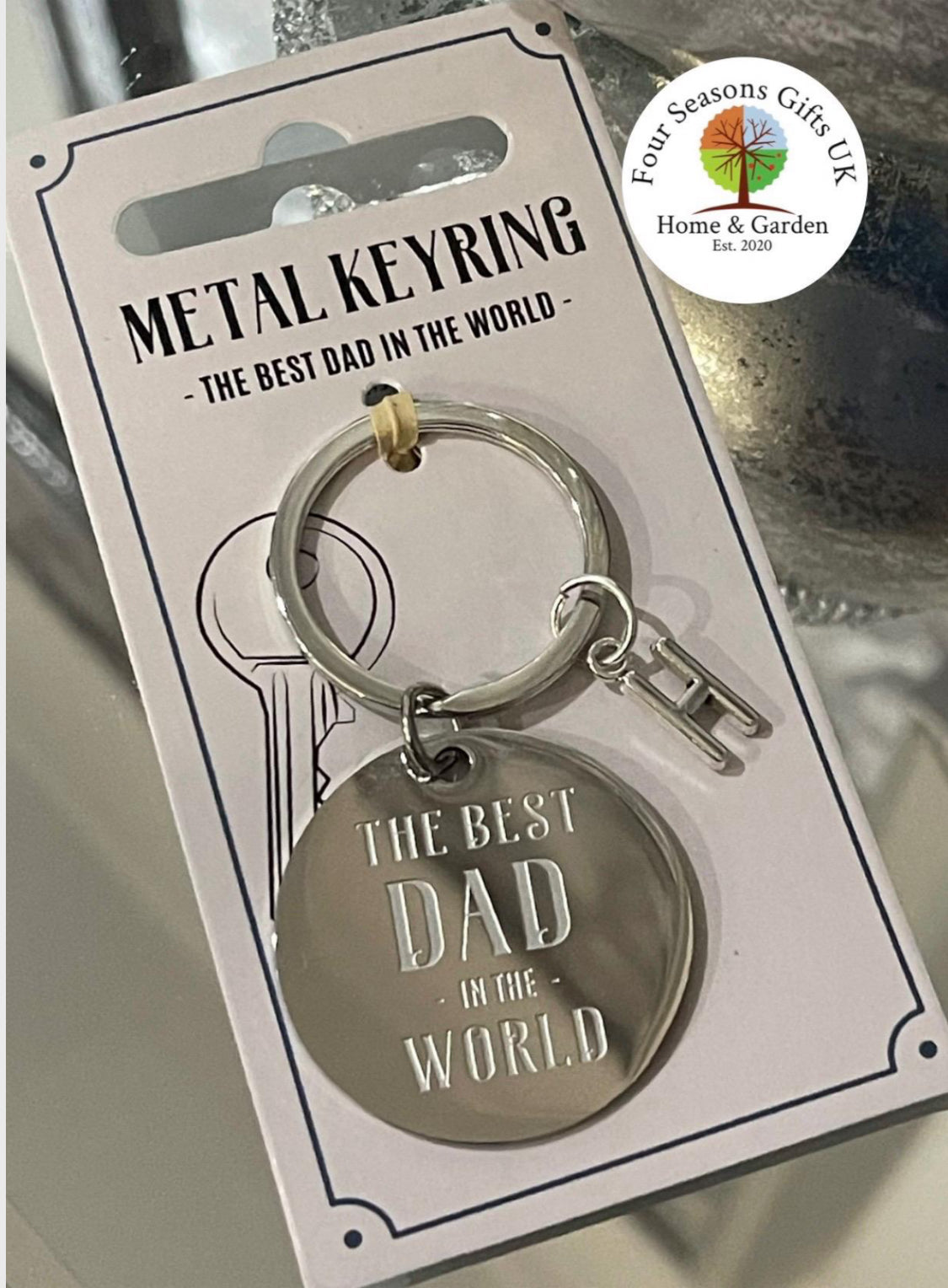 Personalised Best Dad In The World Enamel Keyring Charm - Gifts for Father’s Day