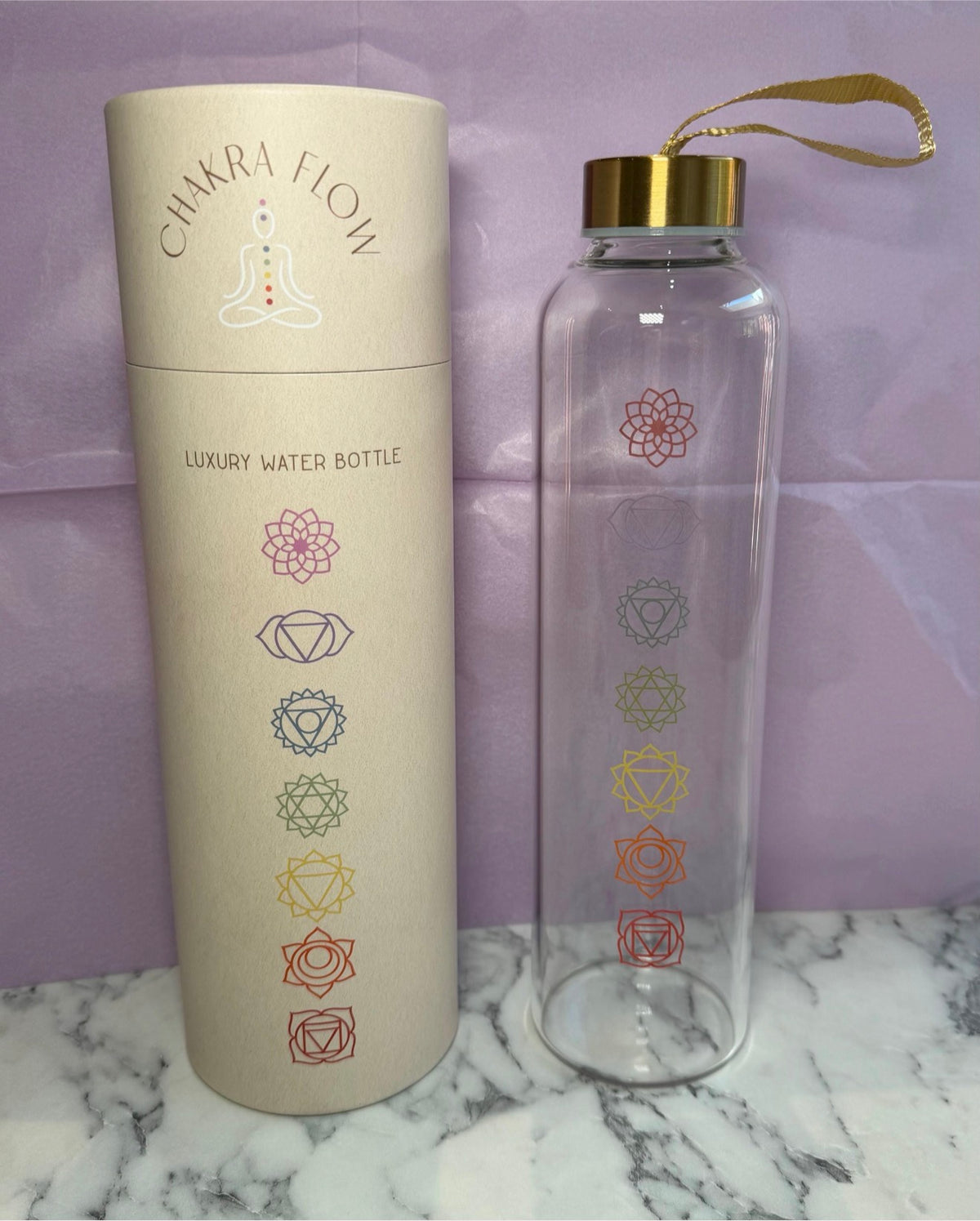 Luxury Personalised Chakra Gift Set – Glass Bottle, Notebook & Keyring