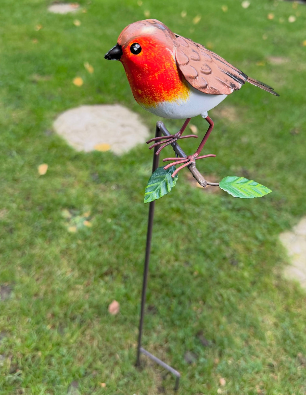 Robin Garden Stake – Decorative Metal Robin Bird Garden Ornament
