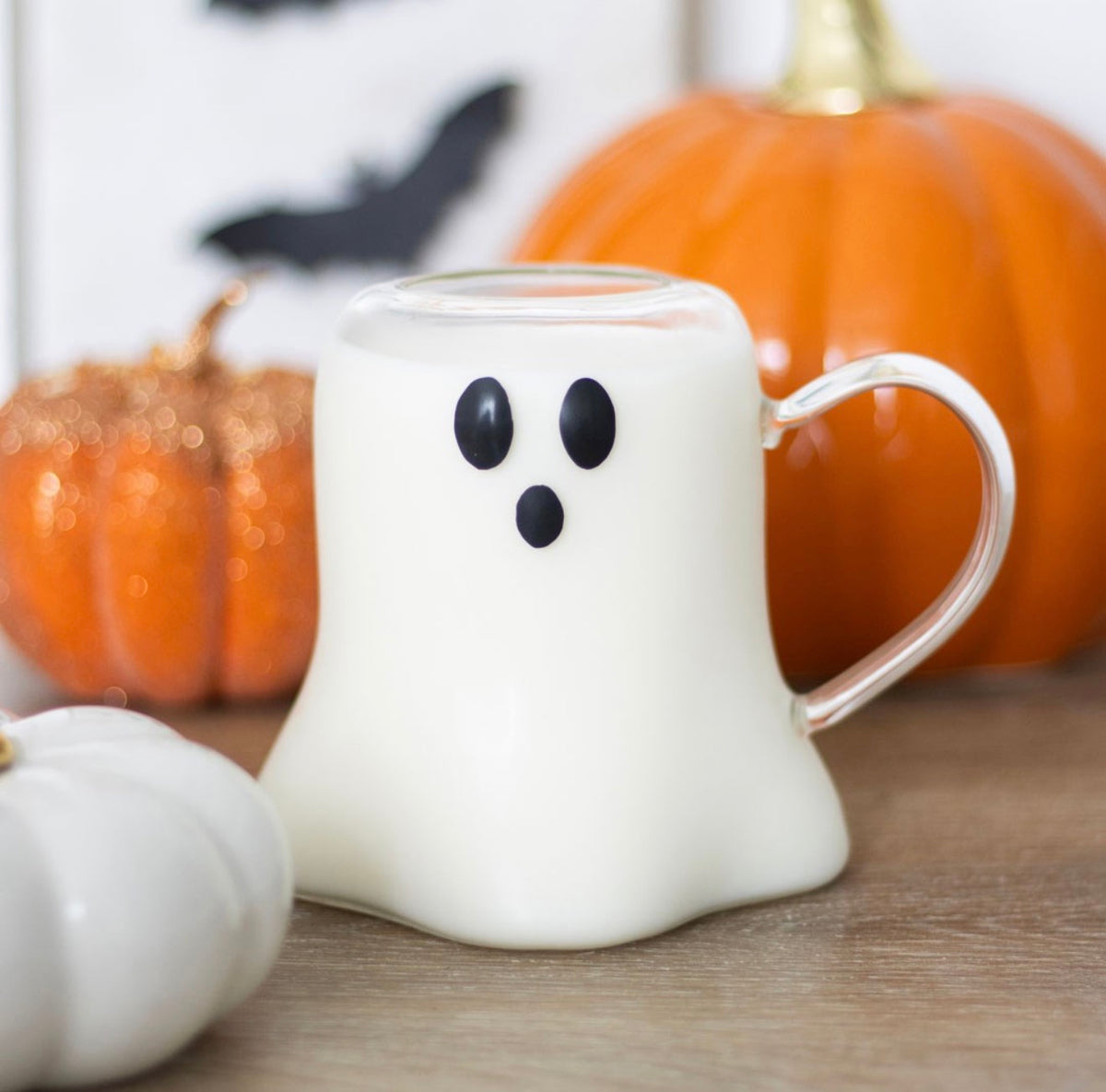 Ghost Shaped Clear Glass Mug – Halloween Hot Chocolate Cup