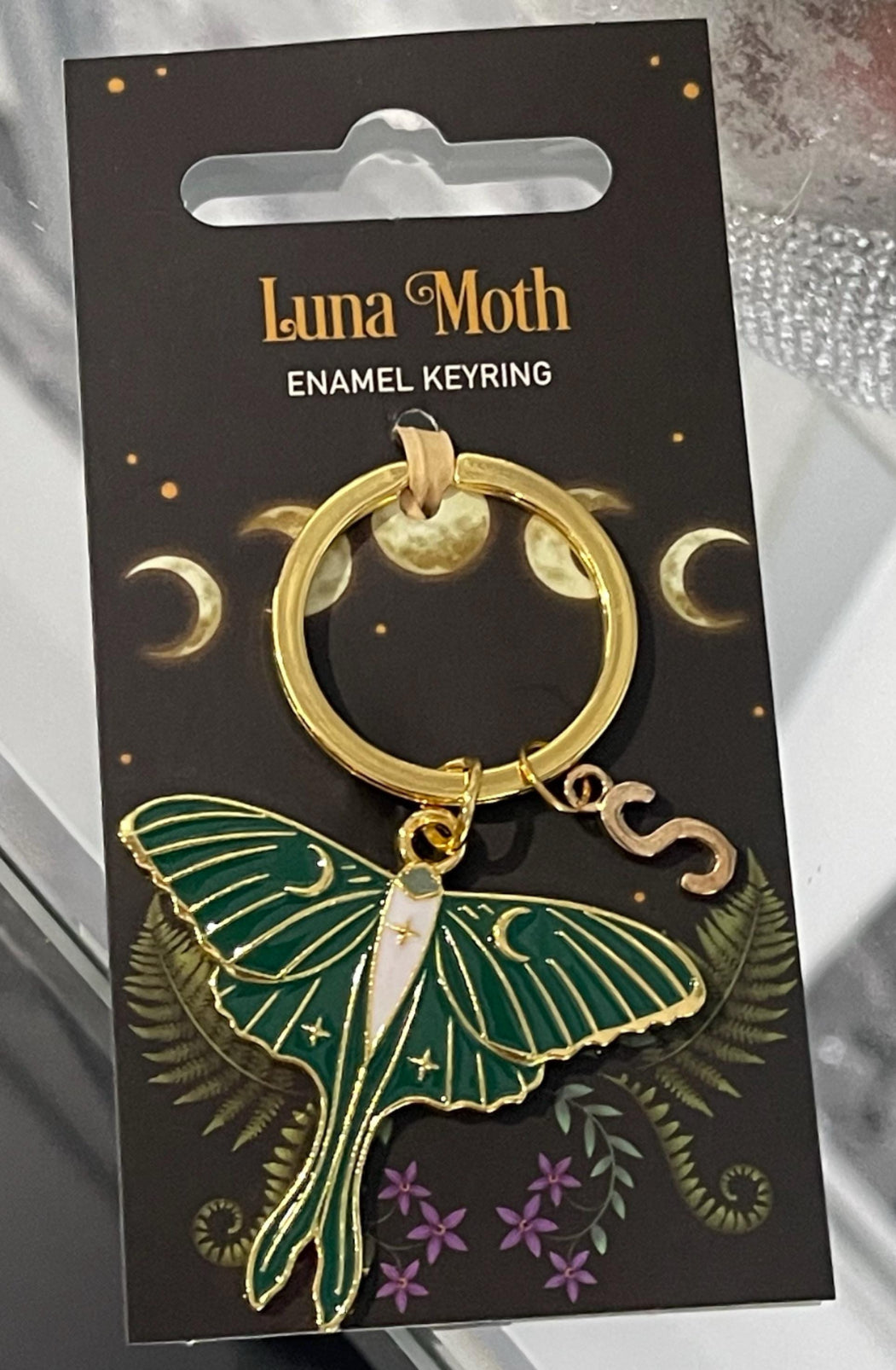 Personalised Luna Moth Enamel Keyring Handbag Charm - Gifts for Someone Special